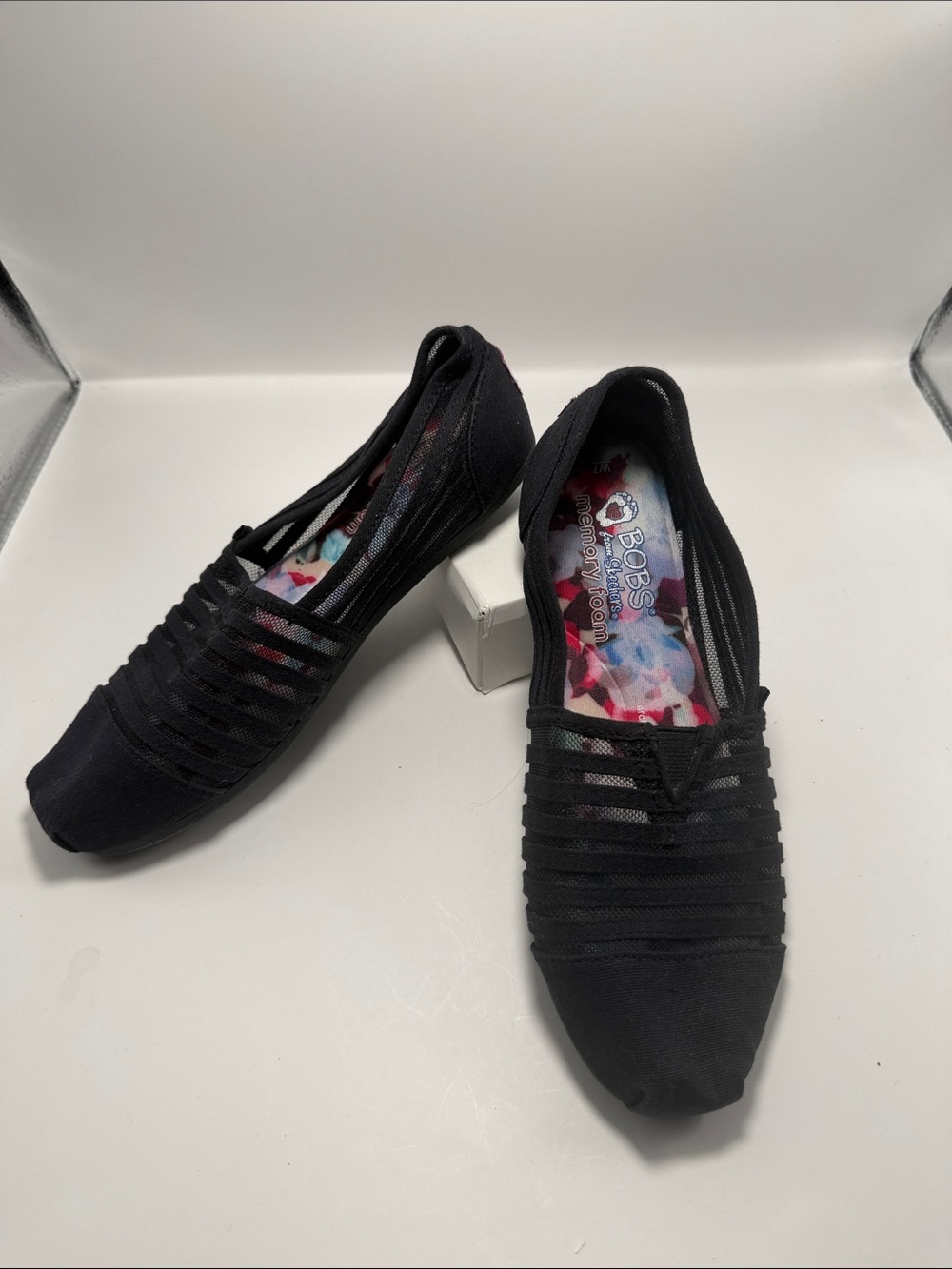 Skechers BOBS Women’s Size 7 Black Memory Foam Mesh Ballet Flats